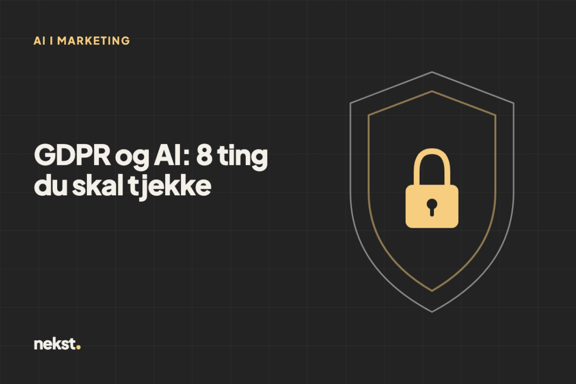 GDPR og AI i marketing: 8 ting du skal tjekke, før du bruger AI-værktøjer